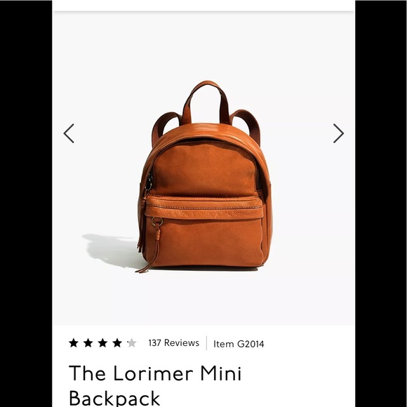 Madewell Handbags - Madewell mini leather backpack